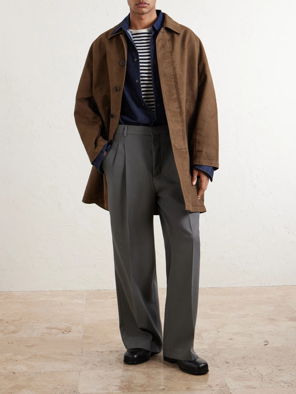  Ami Paris - Wide-leg Pleated Wool Trousers - Men - Gray - Fr 38 