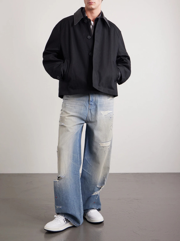  Amiri - Straight-leg Distressed Studded Jeans - Men - Blue - Uk/us 30 