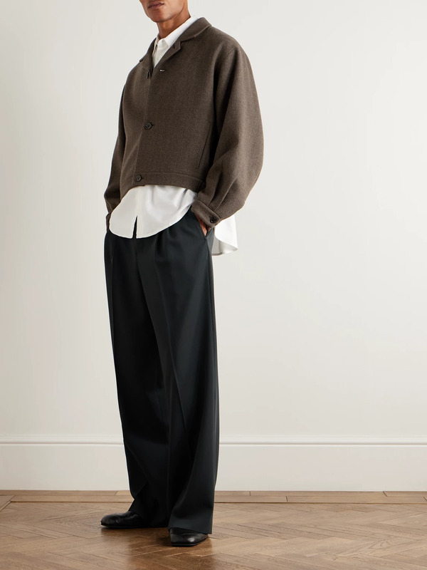 Amomento - Cropped Wool-blend Jacket - Men - Brown - L 