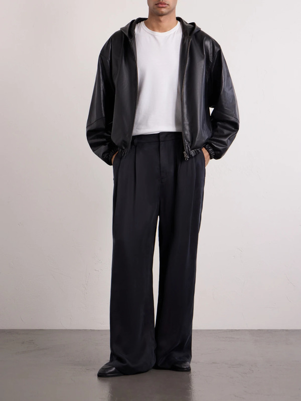  Amomento - Wide-leg Pleated Satin Trousers - Men - Black - M 