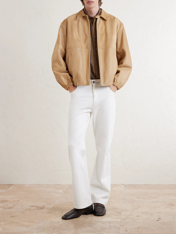  Auralee - Panelled Calf Hair Blouson Jacket - Men - Neutrals - 3 