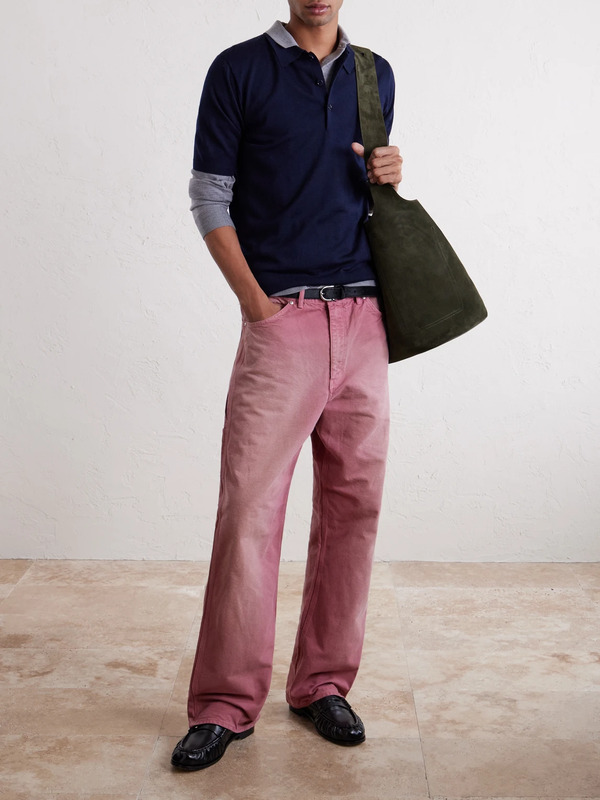  Auralee - Straight-leg Cotton Trousers - Men - Red - 4 