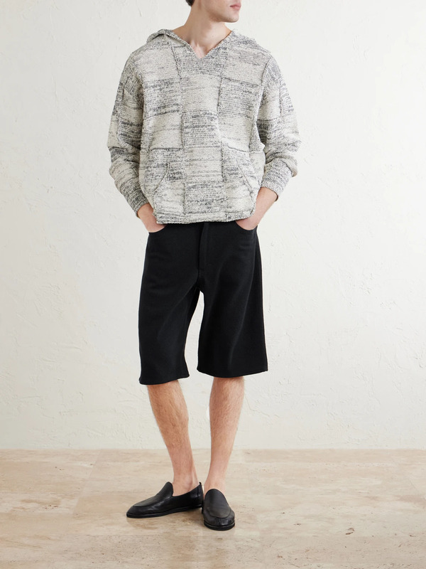  Auralee - Wide-leg Silk Shorts - Men - Black - 3 