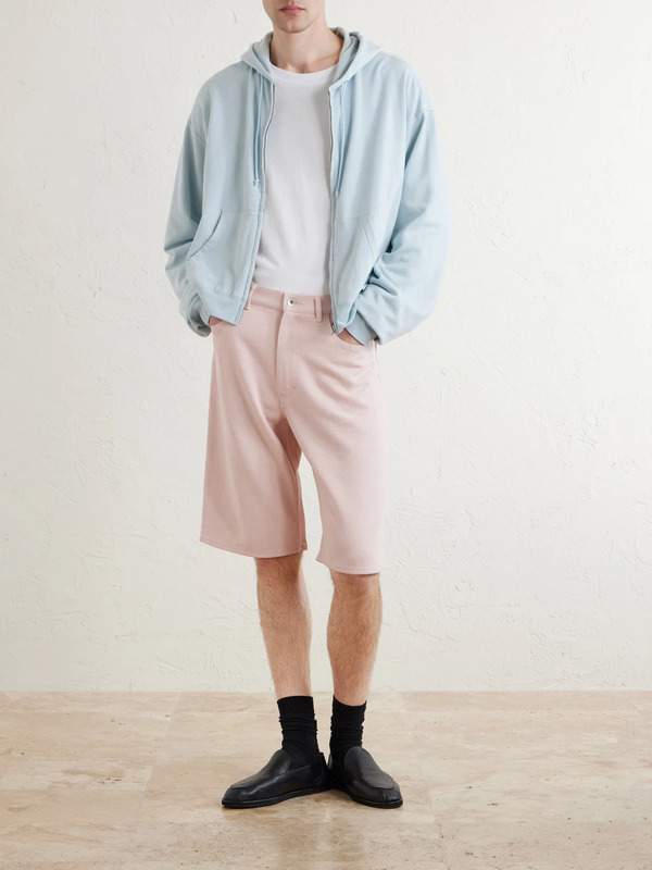  Auralee - Wide-leg Silk Shorts - Men - Pink - 3 