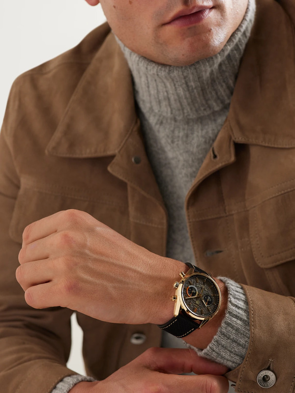  Bamford Watch Department - Tag Heuer Carrera Limited Edition Automatic 42mm 18-karat Gold And Canvas Watch - Men - Brown 