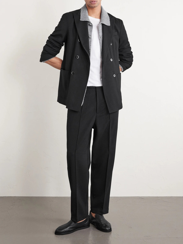  Barena - Double-breasted Virgin Wool Suit Jacket - Men - Black - It 46 