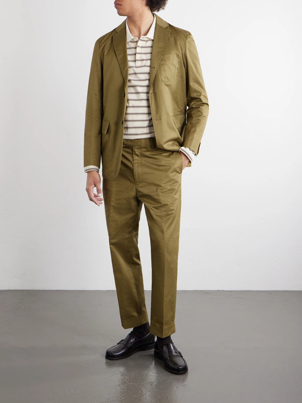  Beams Plus - 3b Cotton-twill Suit Jacket - Men - Green - S 