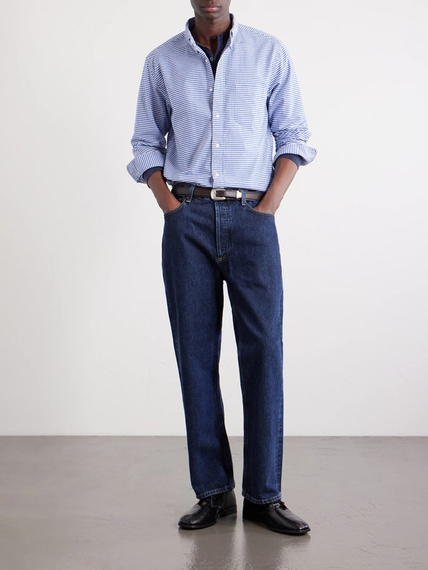  Beams Plus - Button-down Collar Checked Cotton Shirt - Men - Blue - S 