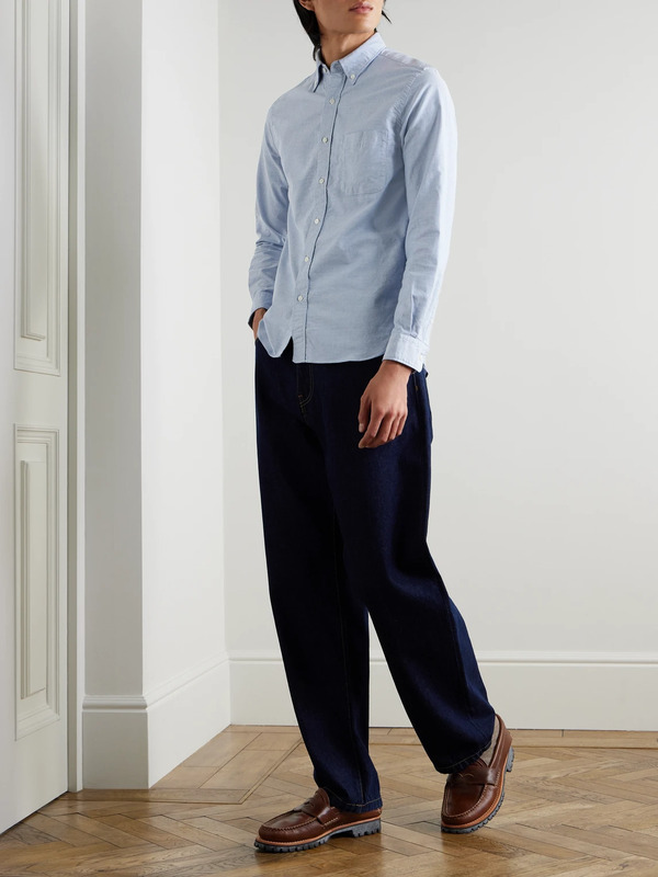  Beams Plus - Button-down Collar Cotton Oxford Shirt - Men - Blue - S 