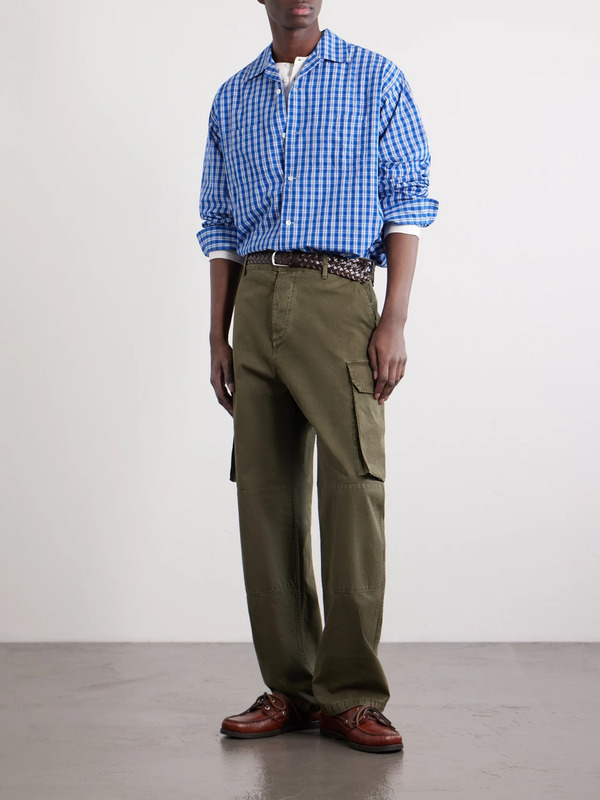  Beams Plus - Camp-collar Checked Cotton Shirt - Men - Blue - S 