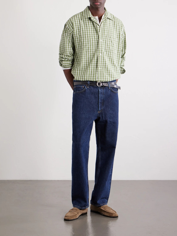  Beams Plus - Checked Madras Cotton Shirt - Men - Green - S 