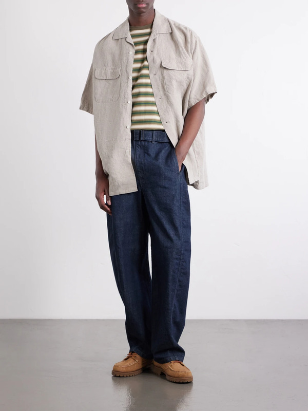  Beams Plus - Convertible-collar Linen Shirt - Men - Neutrals - S 