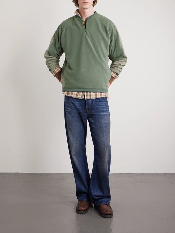  Beams Plus - Half-zip Fleece Sweater - Men - Green - S 