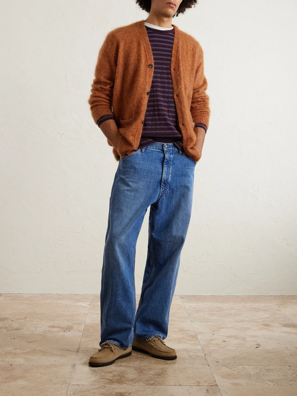  Beams Plus - Mohair-blend Cardigan - Men - Orange - L 