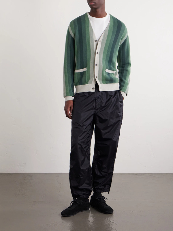 Beams Plus - Striped Cotton Cardigan - Men - Green - S 