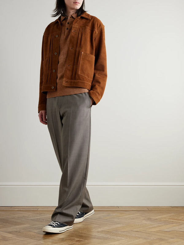 Beams Plus - Wool Polo Shirt - Men - Brown - S 