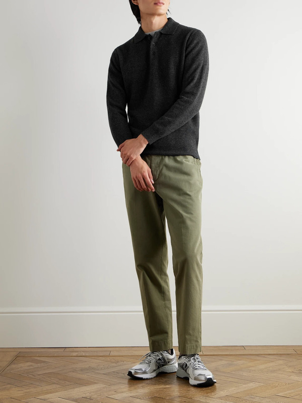  Beams Plus - Wool Polo Shirt - Men - Gray - S 