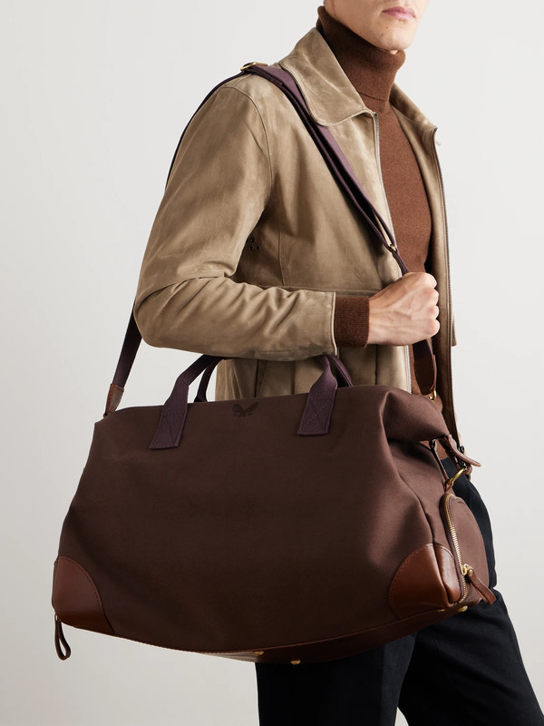  Bennett Winch - Weekender Leather-trimmed Cotton-canvas Holdall - Men - Brown 