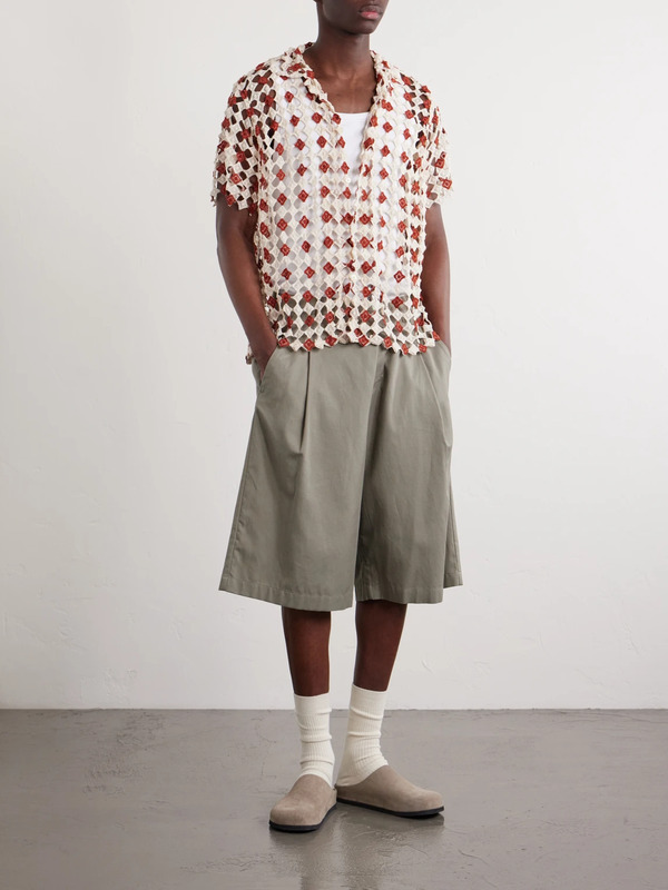  Bode - Cotton-lace Shirt - Men - Red - Xs/s 