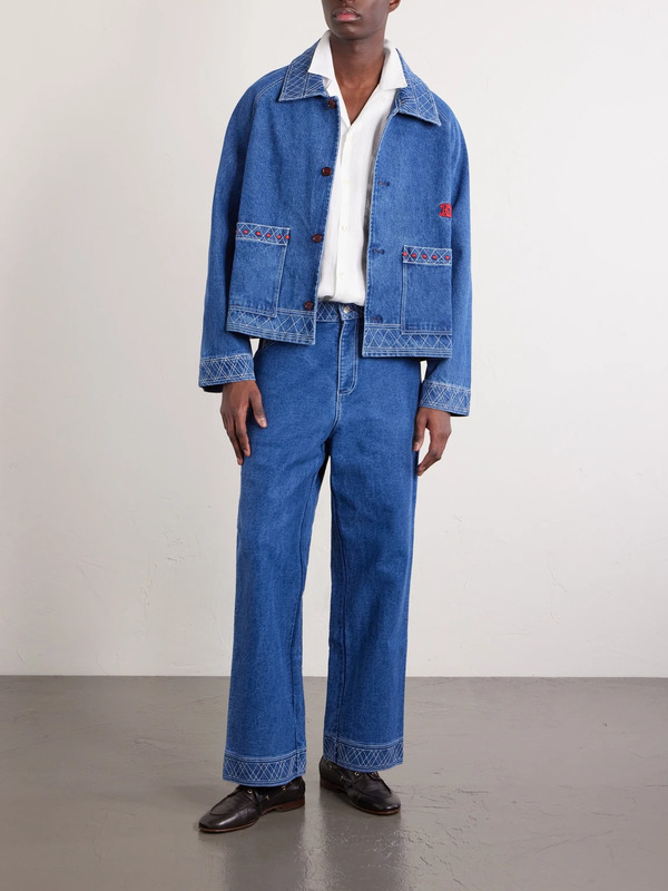  Bode - Knolly Brook Straight-leg Embroidered Jeans - Men - Blue - Uk/us 28 