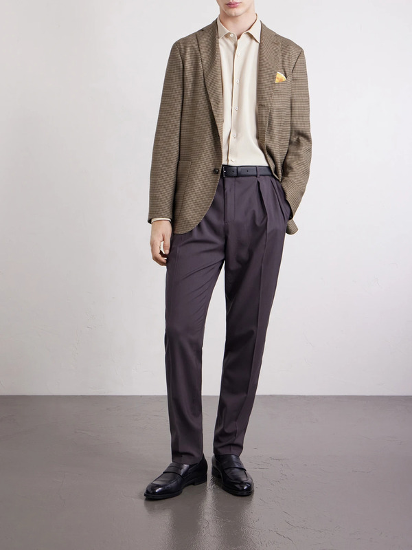  Boglioli - Straight-leg Pleated Virgin Wool Trousers - Men - Brown - It 50 