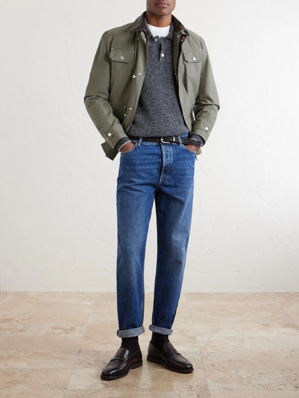  Brunello Cucinelli - Alpaca-blend Polo Sweater - Men - Gray - It 46 