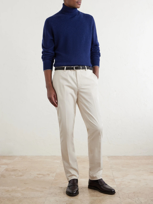  Brunello Cucinelli - Alpaca-blend Rollneck Sweater - Men - Blue - It 46 