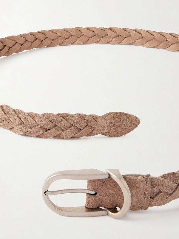 Brunello Cucinelli - 3cm Woven Suede Belt - Men - Neutrals - Eu 100 