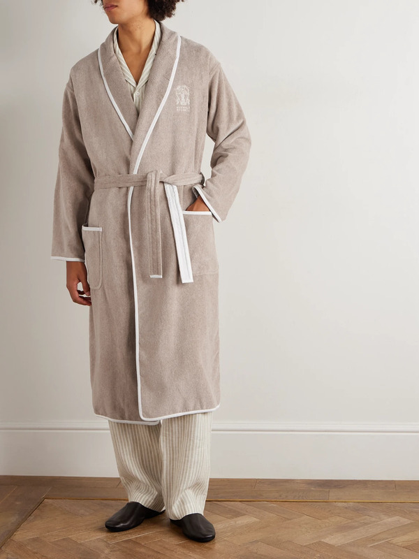  Brunello Cucinelli - Cotton-terry Bathrobe - Men - Neutrals - M 