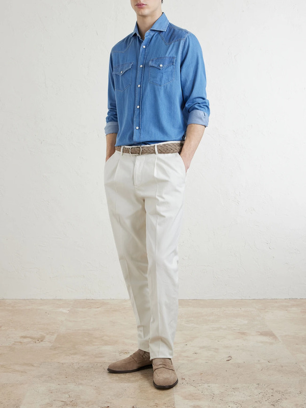  Brunello Cucinelli - Denim Shirt - Men - Blue - M 