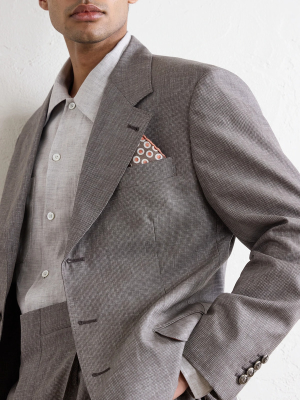  Brunello Cucinelli - Polka-dot Silk Pocket - Men - Neutrals 