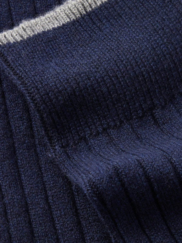  Brunello Cucinelli - Ribbed Cashmere Socks - Men - Blue - S 