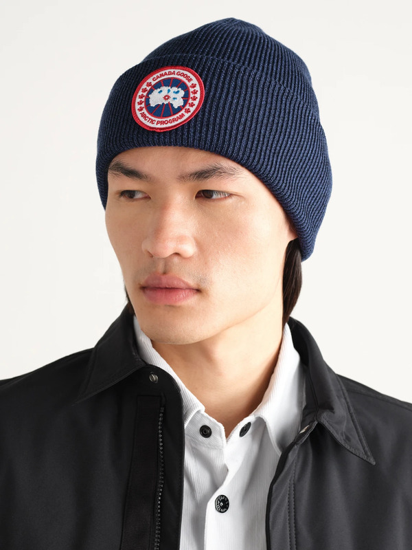  Canada Goose - Logo-appliquéd Merino Wool Beanie - Men - Blue 