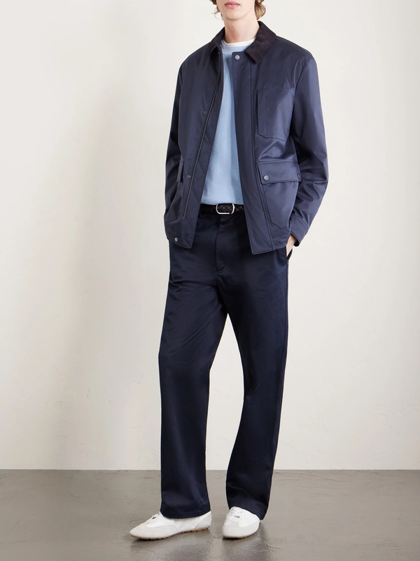  Canali - Suede-trimmed Shell Jacket - Men - Blue - It 46 