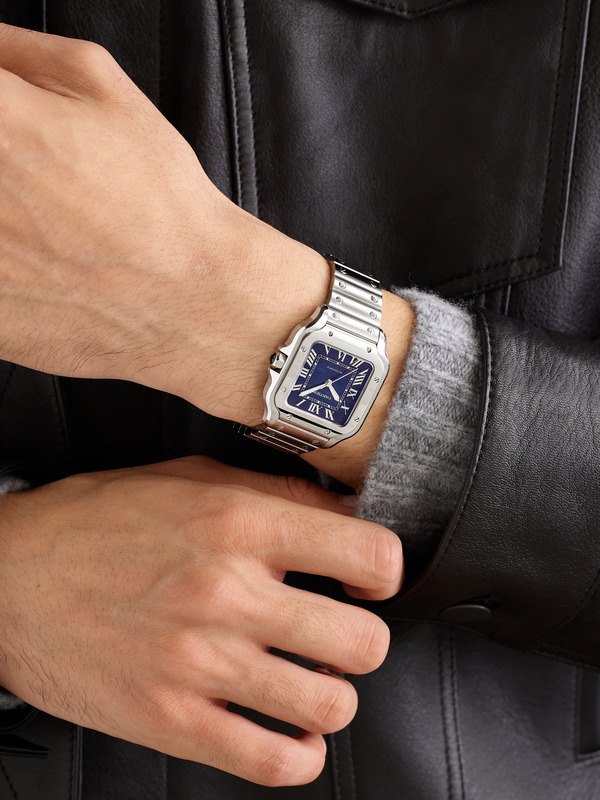  Cartier - Santos De Cartier Automatic 35.1mm Interchangeable Stainless Steel And Alligator Watch, Ref. No. Crwssa0063 - Men - Blue 