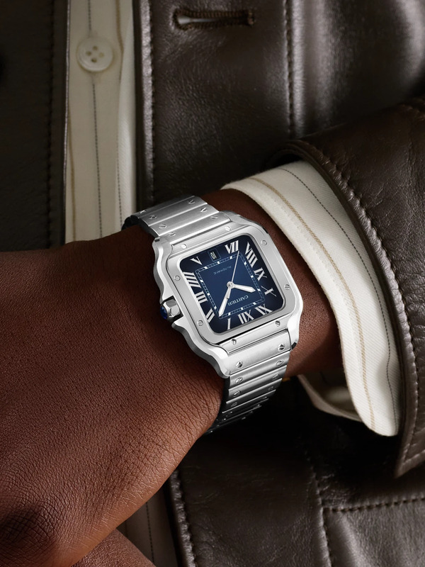  Cartier - Santos De Cartier Automatic 39.8mm Interchangeable Steel And Alligator Watch, Ref. No. Wssa0071 - Men - Blue 