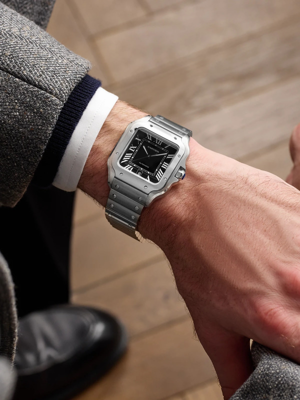  Cartier - Santos De Cartier Large Automatic 47.5mm Stainless Steel Watch, Ref. No. Crwssa0096 - Men - Black 
