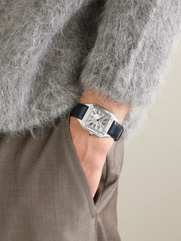  Cartier - Santos-dumont Large 43.5mm Stainless Steel And Alligator Watch, Ref. No. Crw2sa0085 - Men - Silver 