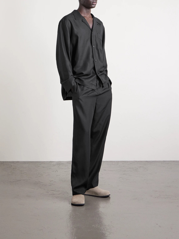  Cdlp - Camp-collar Lyocell Pyjama Shirt - Men - Black - Xl 