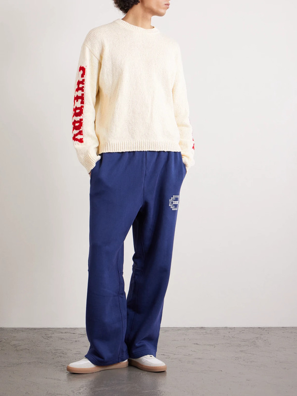  Cherry Los Angeles - Logo-intarsia Cotton Sweater - Men - Neutrals - Xs 