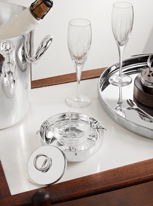  Christofle - Vertigo Small Silver-plated Caviar Serving Set - Men - Silver 