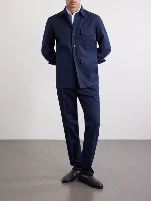  De Petrillo - Cotton Overshirt - Men - Blue - It 46 