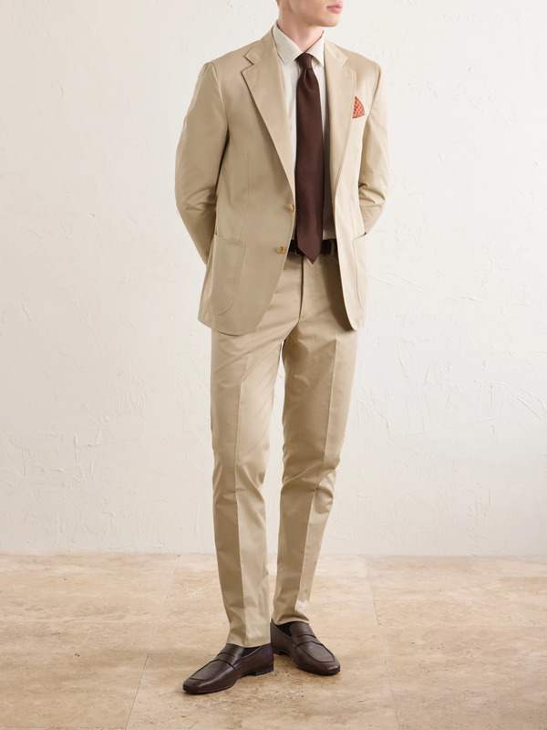  De Petrillo - Cotton Suit Jacket - Men - Neutrals - It 46 