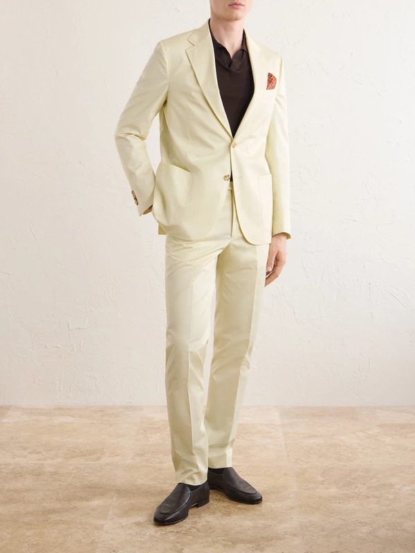  De Petrillo - Cotton-twill Suit Jacket - Men - Neutrals - It 46 