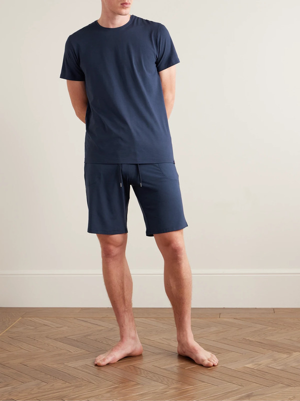  Derek Rose - Basel 1 Stretch Micro Modal Jersey Pyjama Shorts - Men - Blue - S 