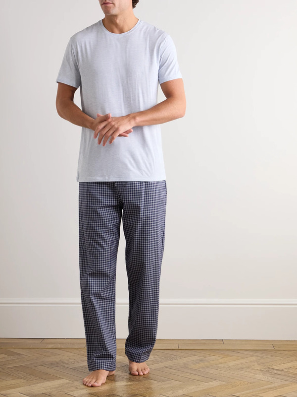  Derek Rose - Braemar 32 Cotton-flannel Pyjama Trousers - Men - Blue - S 