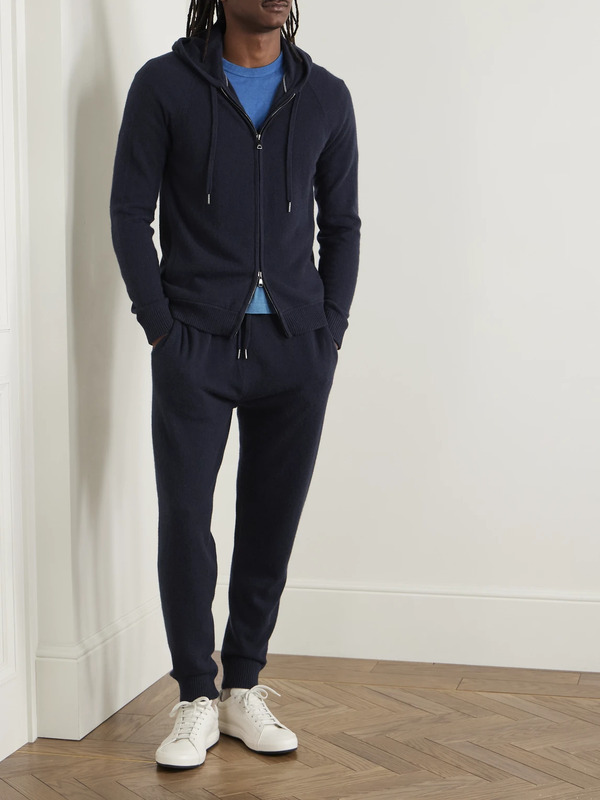  Derek Rose - Finley Cashmere Zip-up Hoodie - Men - Blue - M 