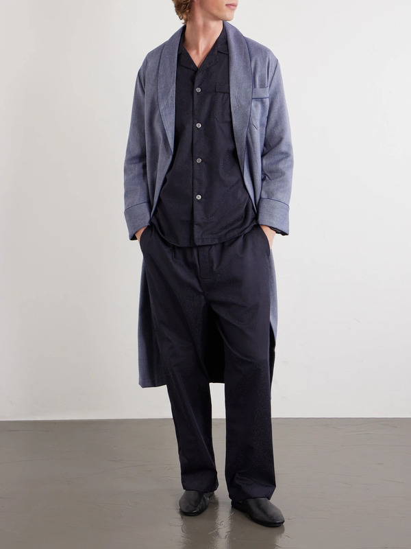  Derek Rose - Paris 17 Cotton-poplin Pyjama Set - Men - Black - S 