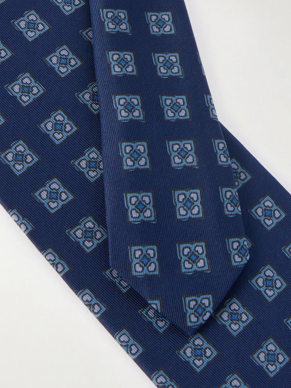  Drake's - Him 8cm Printed Silk Tie - Men - Blue 