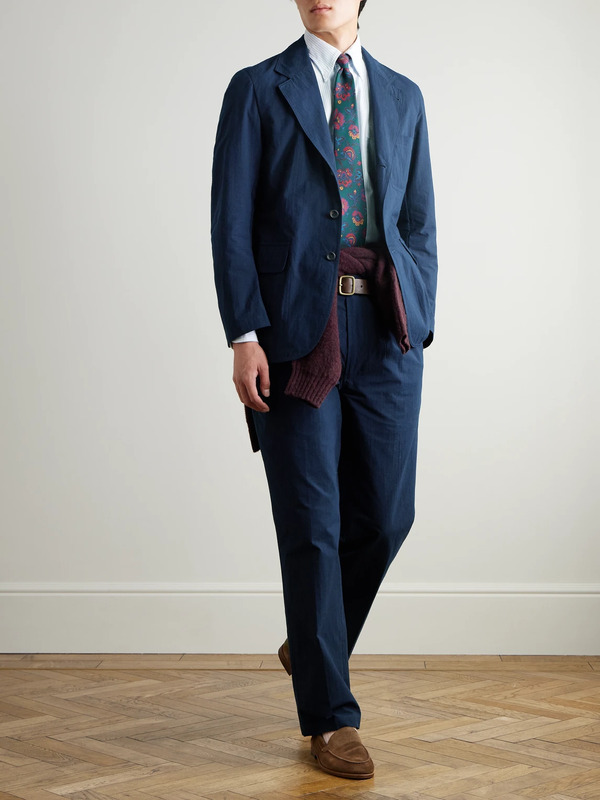  Drake's - Him Games Tapered Cotton-ripstop Trousers - Men - Blue - Uk/us 34 